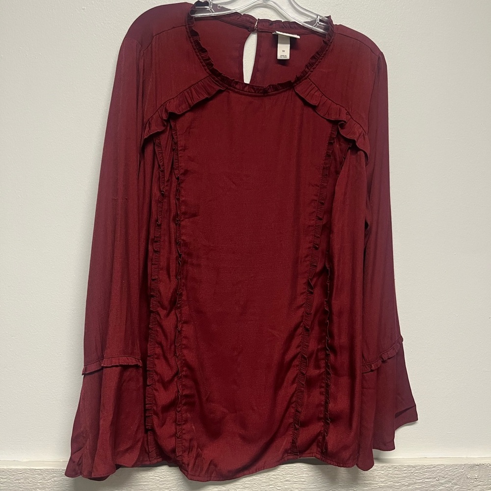 Ava & Viv Plus Size Ruffle Detail Top